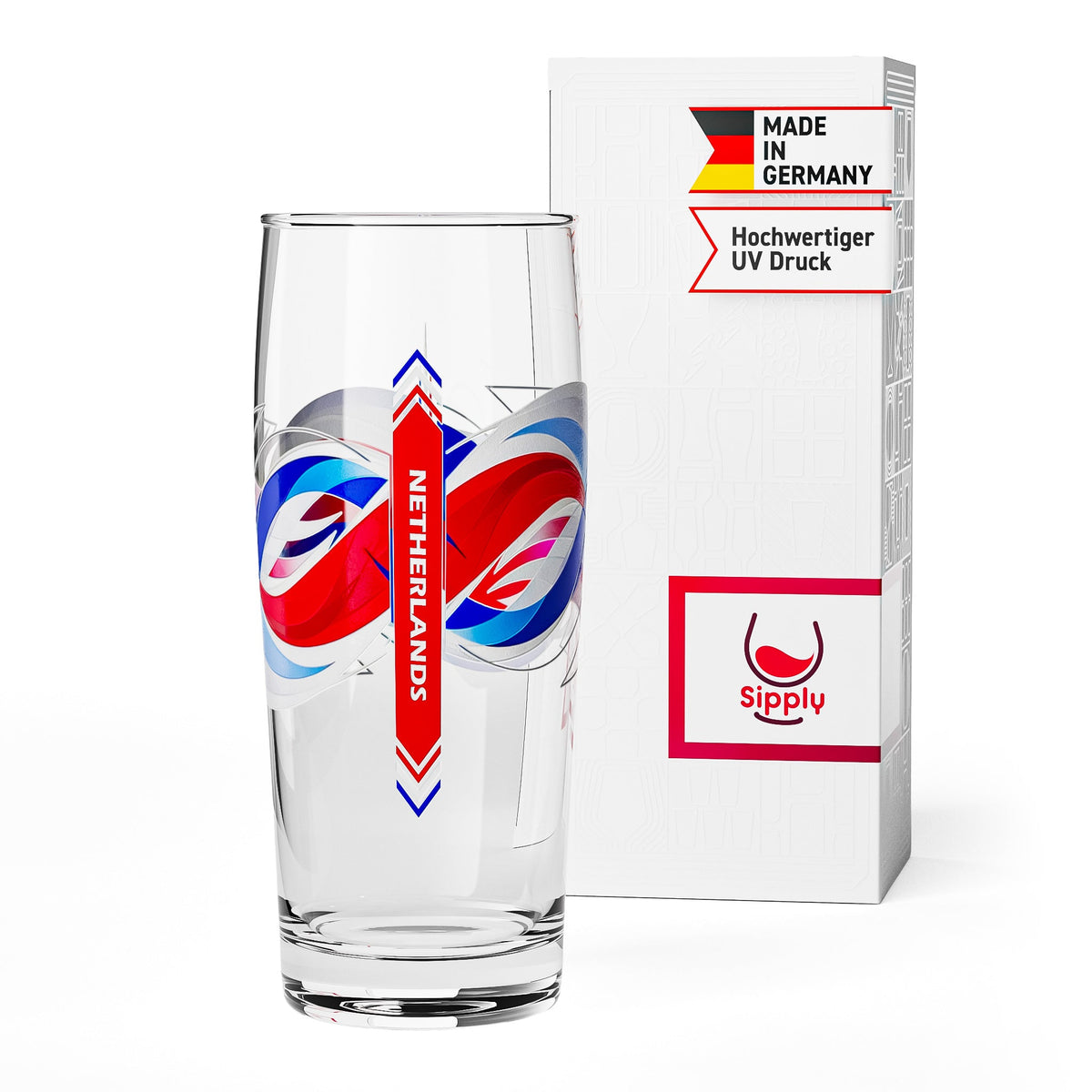 Szklanka do piwa Sipply Willibecher 0,3l z flagą Twojego kraju Holandia