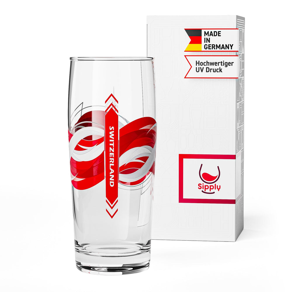 Szklanka do piwa Sipply Willibecher 0,3l z flagą Twojego kraju Szwajcaria