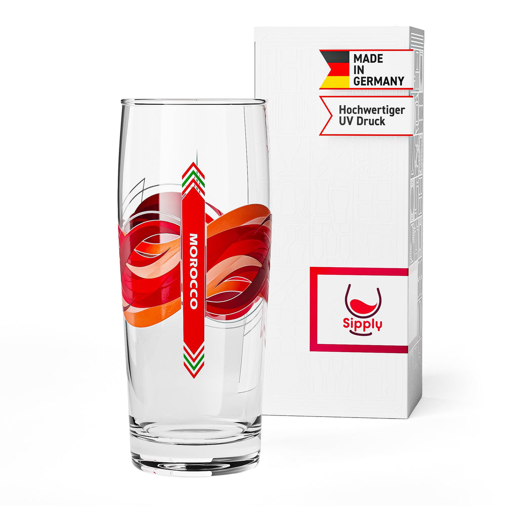 Sipply Szklanka do piwa Willibecher 0,3l z flagą Twojego kraju Maroko