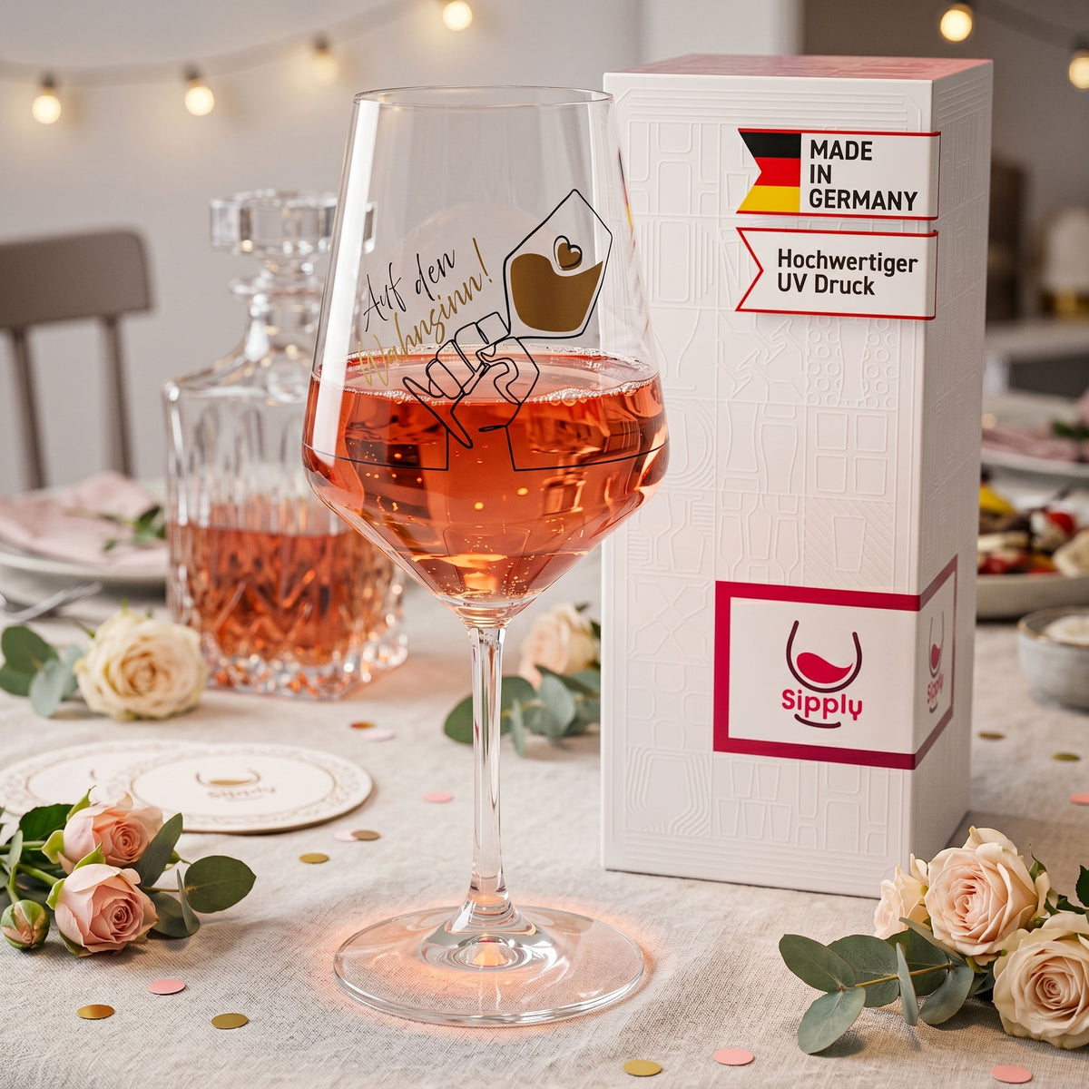 Kieliszek do wina Sipply z napisem „Na szaleństwo!” 0,5 l – Widok 3