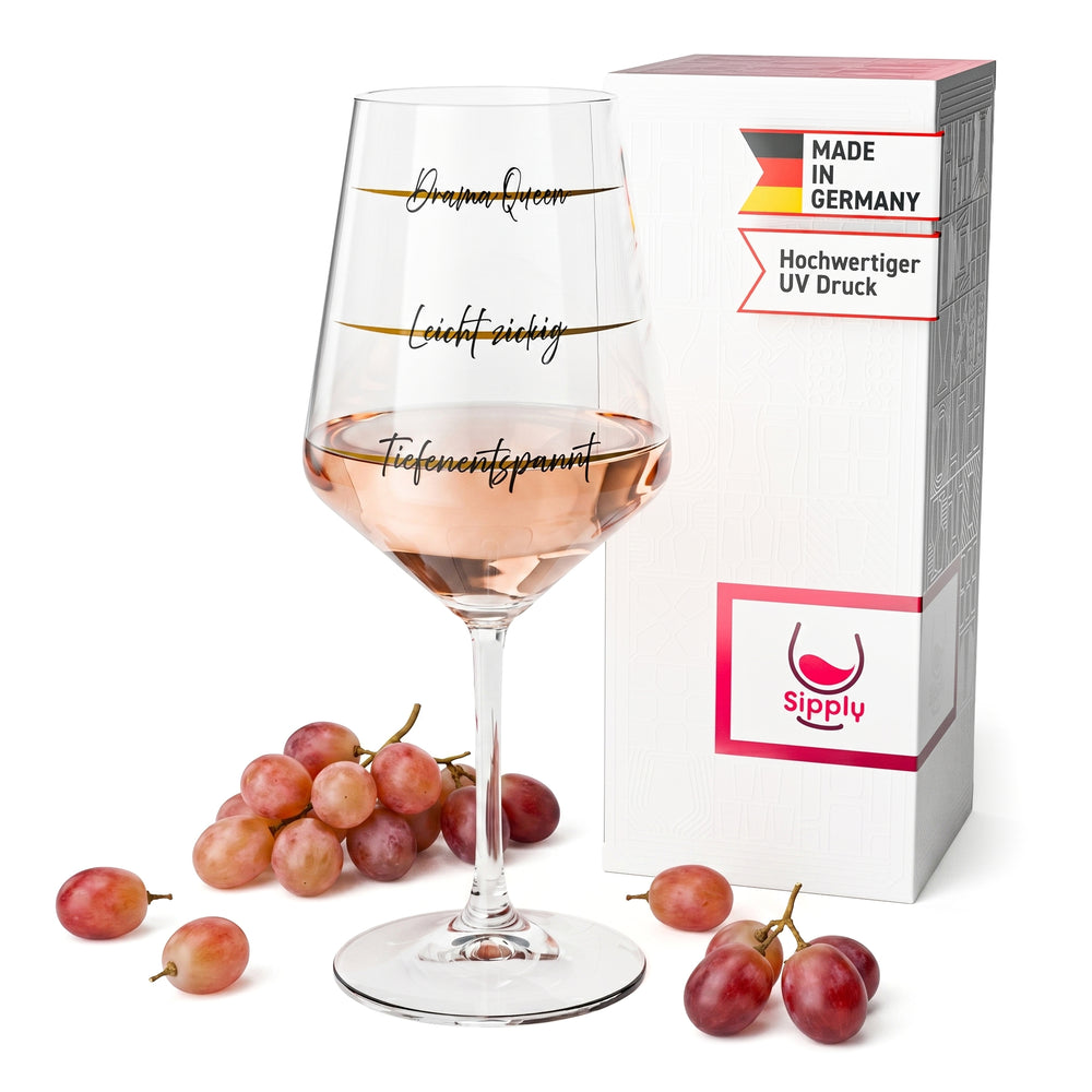 Kieliszek do wina Sipply z napisem „Drama Queen”, 0,5 l