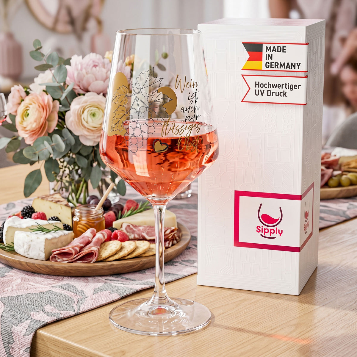 Kieliszek do wina Sipply z napisem „Płynne owoce”, 0,5 l – Widok 3