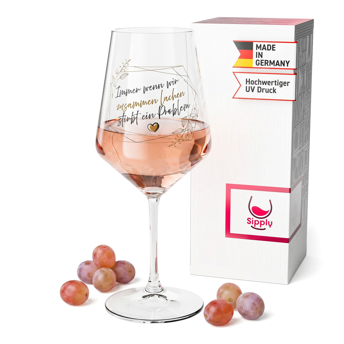 Kieliszek do wina Sipply z napisem „Kiedy się razem śmiejemy”, 0,5 l