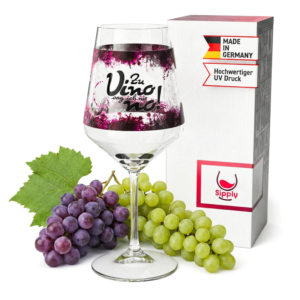 Kieliszek do wina Sipply z napisem „Zu Vino sag ich nie no!” (Do wina nigdy nie mówię „nie”) 0,5 l