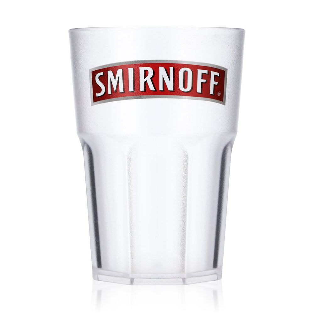 Smirnoff Vodka Szklanka wielokrotnego użytku z tworzywa sztucznego 0,43 l Reliefowe, szerokie czerwone logo