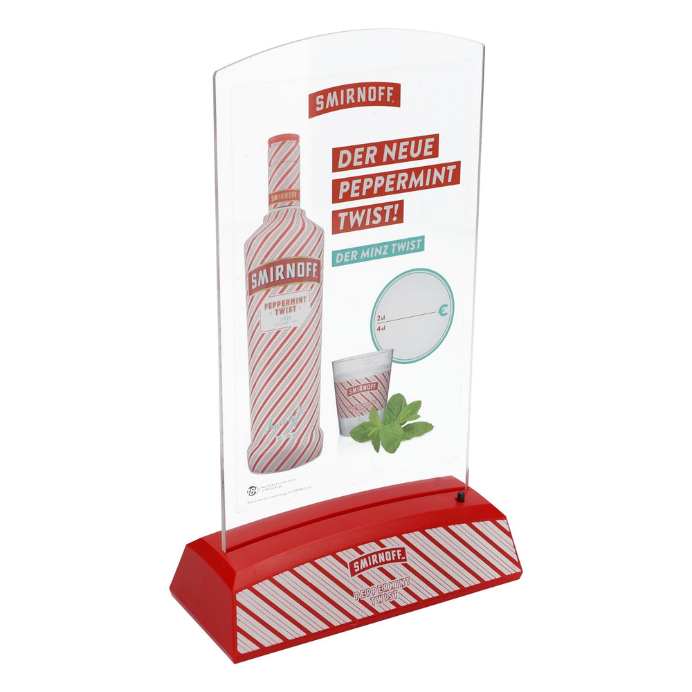 Smirnoff  Wódka LED Stojak na menu Stojak stołowy Peppermint Twist