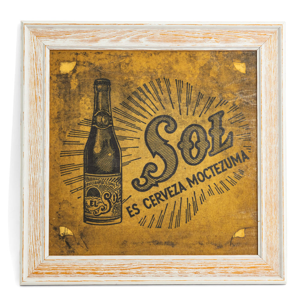 Sol Bier Obraz w drewnianej ramie Dekoracja ścienna „Butelka” 50 x 50 cm