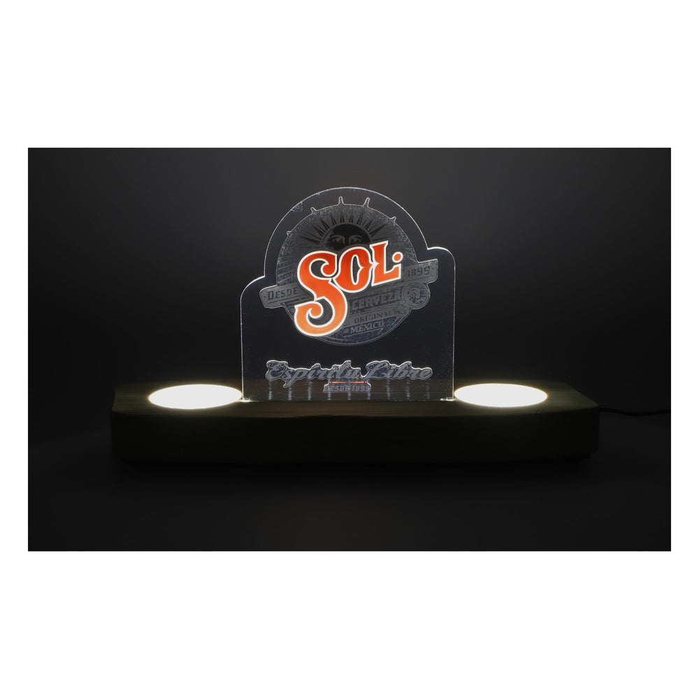 Sol Bier LED Glorifier Reklama świetlna Reklama świetlna Drewno wraz z zasilaczem