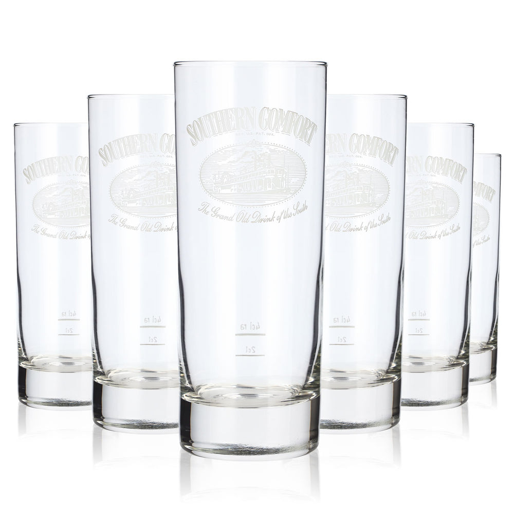 Szklanka do whisky Southern Comfort 0,33 l z białym logo – szklanka typu tumbler do whisky Old Fashioned