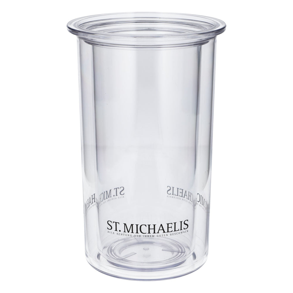 Chłodziarka do butelek St. Michaelis Wasser – akrylowa, przezroczysta, dwuścienna, elegancka