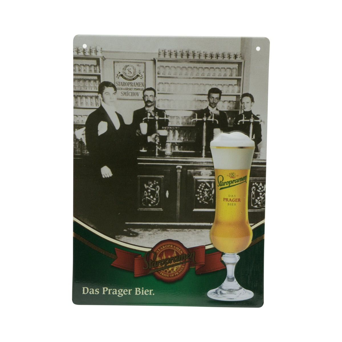 Staropramen Piwo Blaszana tabliczka Dekoracja ścienna Tabliczka ścienna Nostalgiczna tabliczka mała
