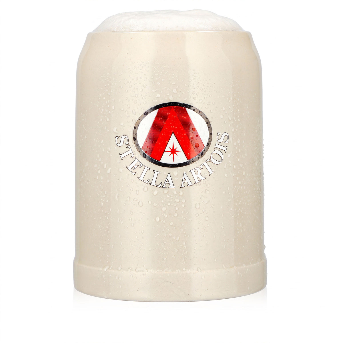 Szklanka do piwa Stella Artois 0,5 l, gliniany kufel z czerwoną literą „A”