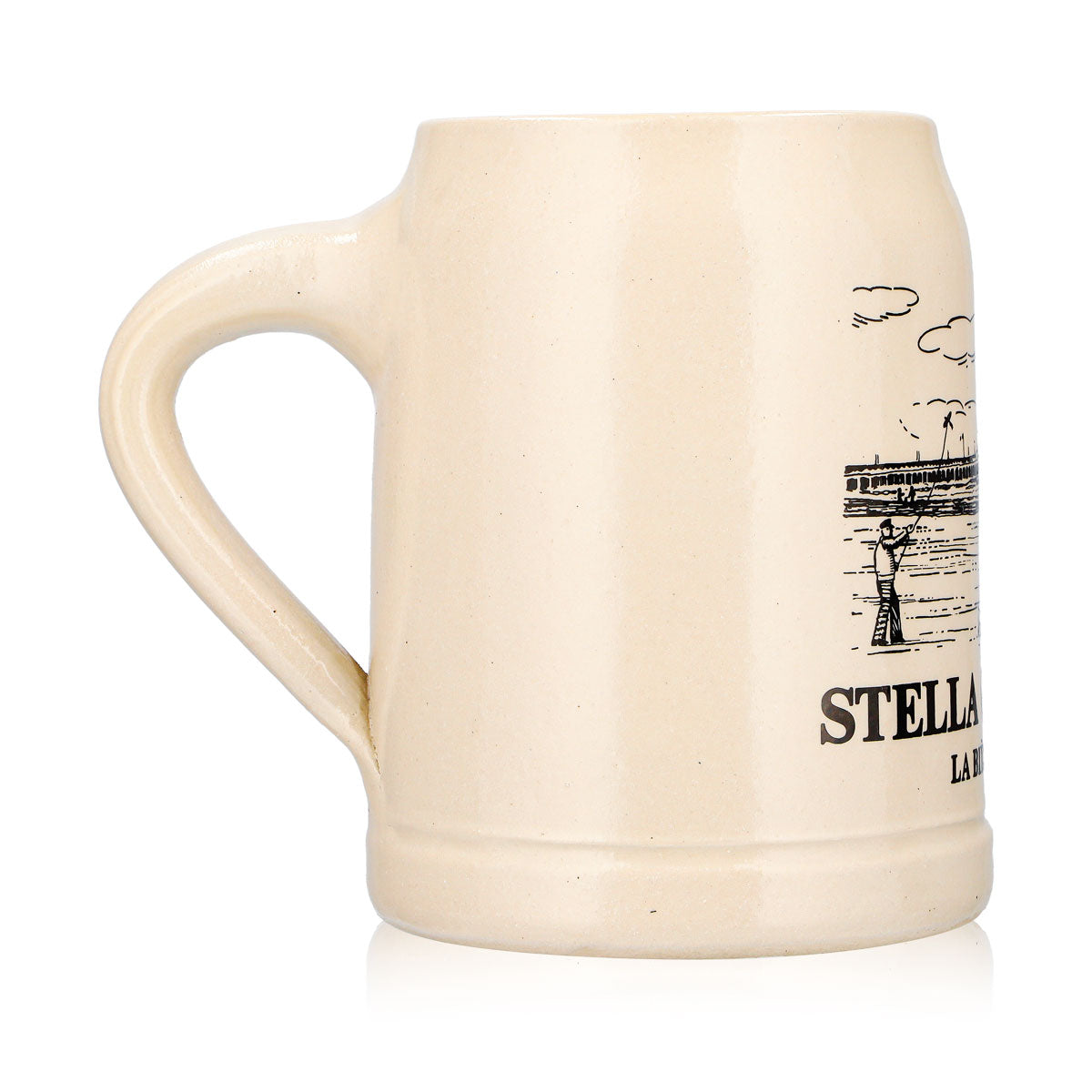 Kufel do piwa Stella Artois, gliniany dzbanek o pojemności 0,5 l z motywem plażowym „La Bière Belge” – Widok 4