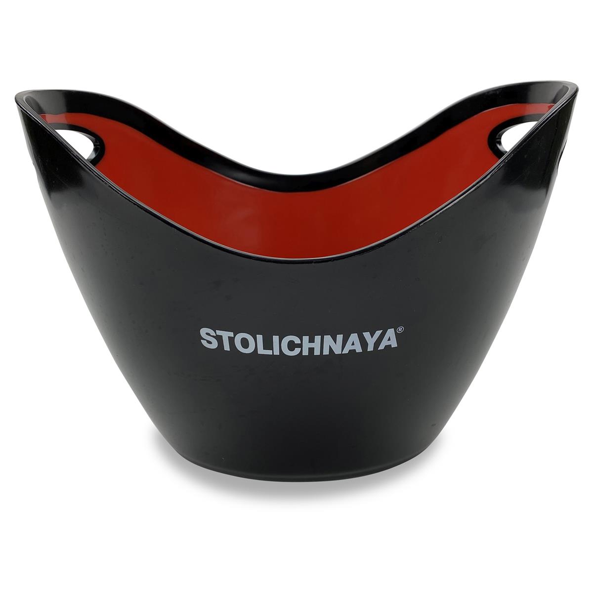 Stolichnaya Vodka Chłodziarka do butelek Pojemnik na kostki lodu mały czerwony czarny