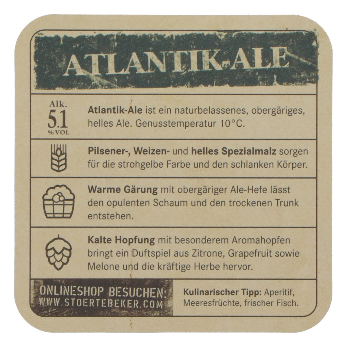 Podkładki pod piwo Störtebeker „Atlantik-Ale” – 100 szt. – akcesoria barowe – nowe – Widok 4