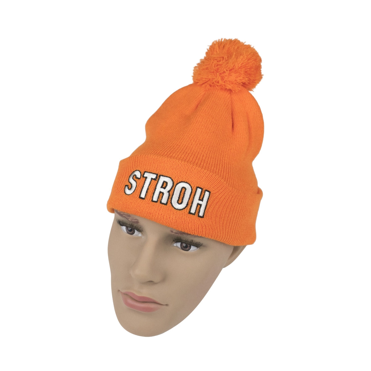 Straw Rum Beanie Knitted Wool Bobble Winter Beanie One-Size Unisex Czapka z daszkiem – Widok 3