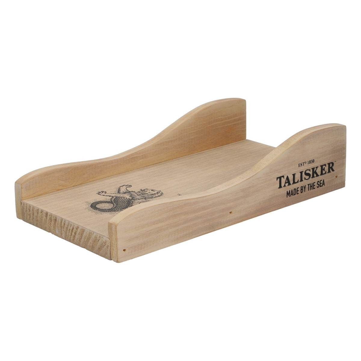 Elegancki drewniany stojak z dziobkiem do butelek whisky Talisker