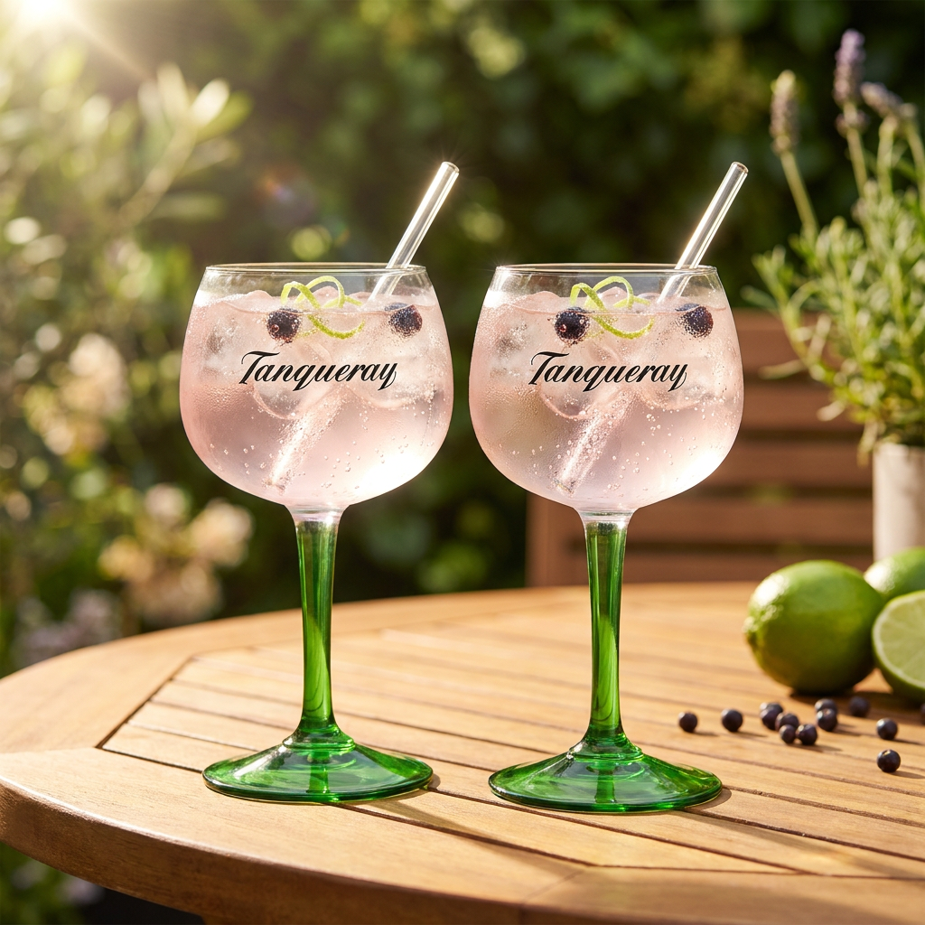 Kieliszki balonowe Tanqueray 0,59 l – zestaw 6 sztuk Kieliszki Copa Gin Tonic XXL zielone – Widok 2