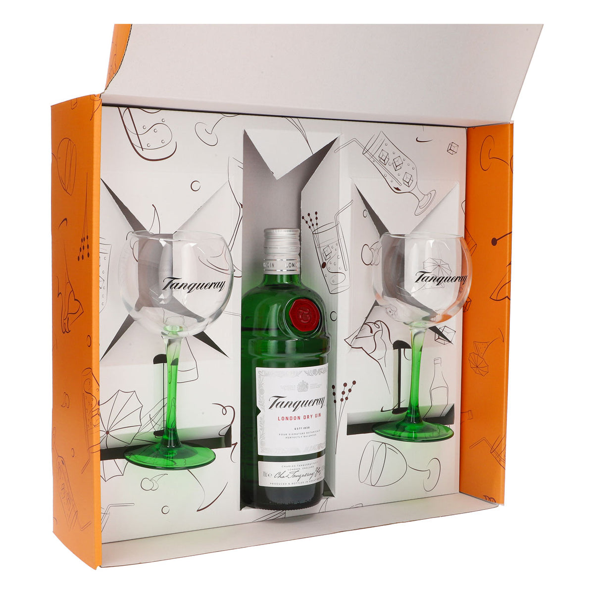 Tanqueray Gin Geschenkset 0,7l Flasche 43,1 % Vol. + Ballongläser 0,35l–Orange – Ansicht 4