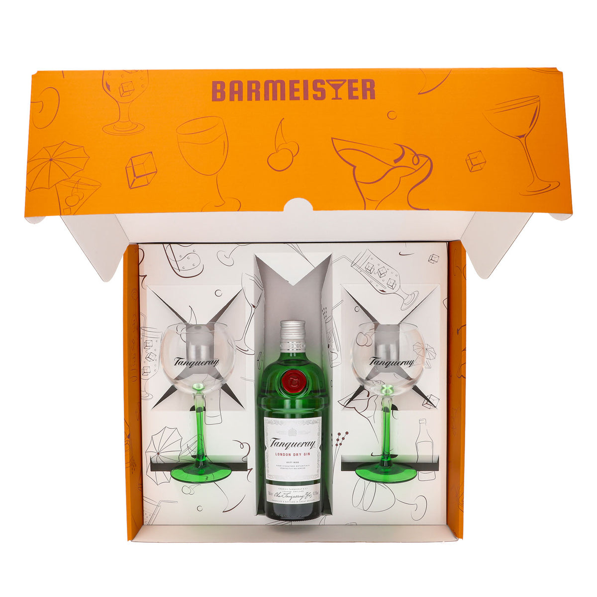 Tanqueray Gin Geschenkset 0,7l Flasche 43,1 % Vol. + Ballongläser 0,35l–Orange – Ansicht 5
