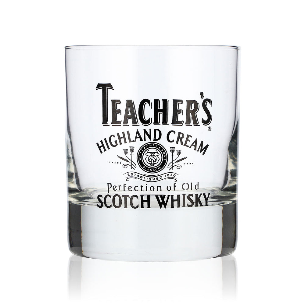 Szklanka do whisky dla nauczycieli 0,2 l, typu tumbler, z czarnym logo, szklanka do whisky typu Old Fashioned Lowball