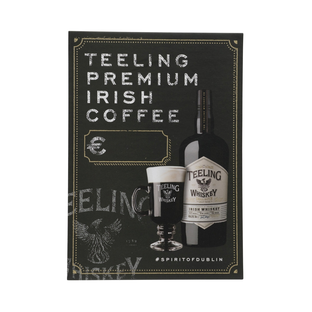 Teeling Whiskey ekspozytor stołowy A5 Irish Coffee tablica reklamowa dekoracja Gastro Bar UK