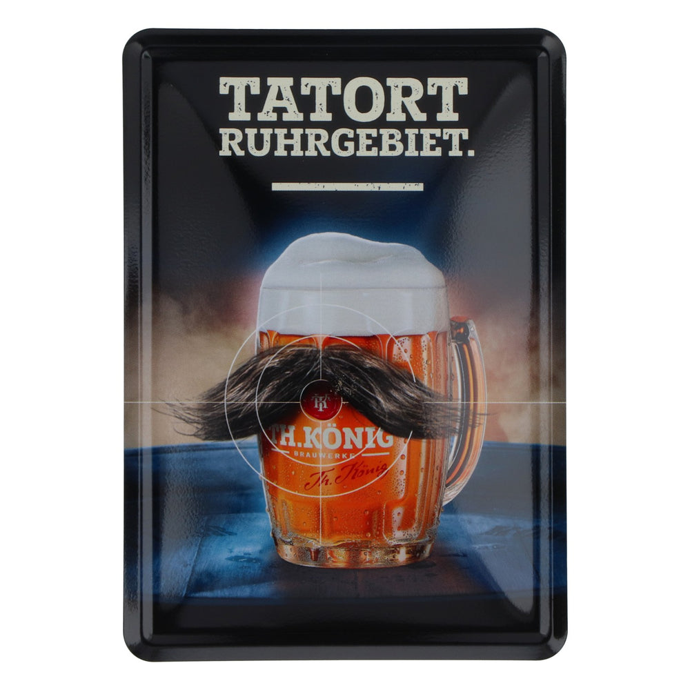 TH. König Bier Blaszana tabliczka mała magnetyczna „Tatort Ruhrgebiet”