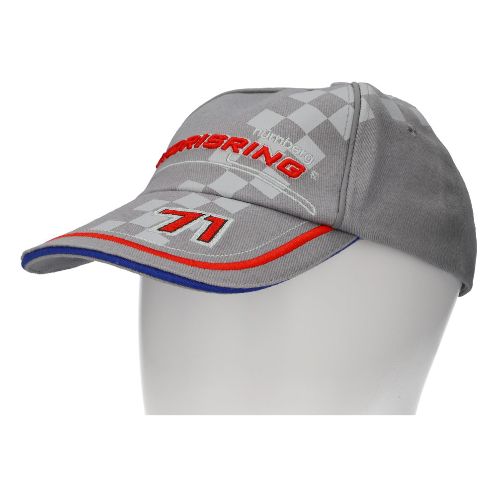 Czapka z daszkiem Tucher z motywem piwa, szara, Norisring Norymberga 71, regulowana, motoryzacja