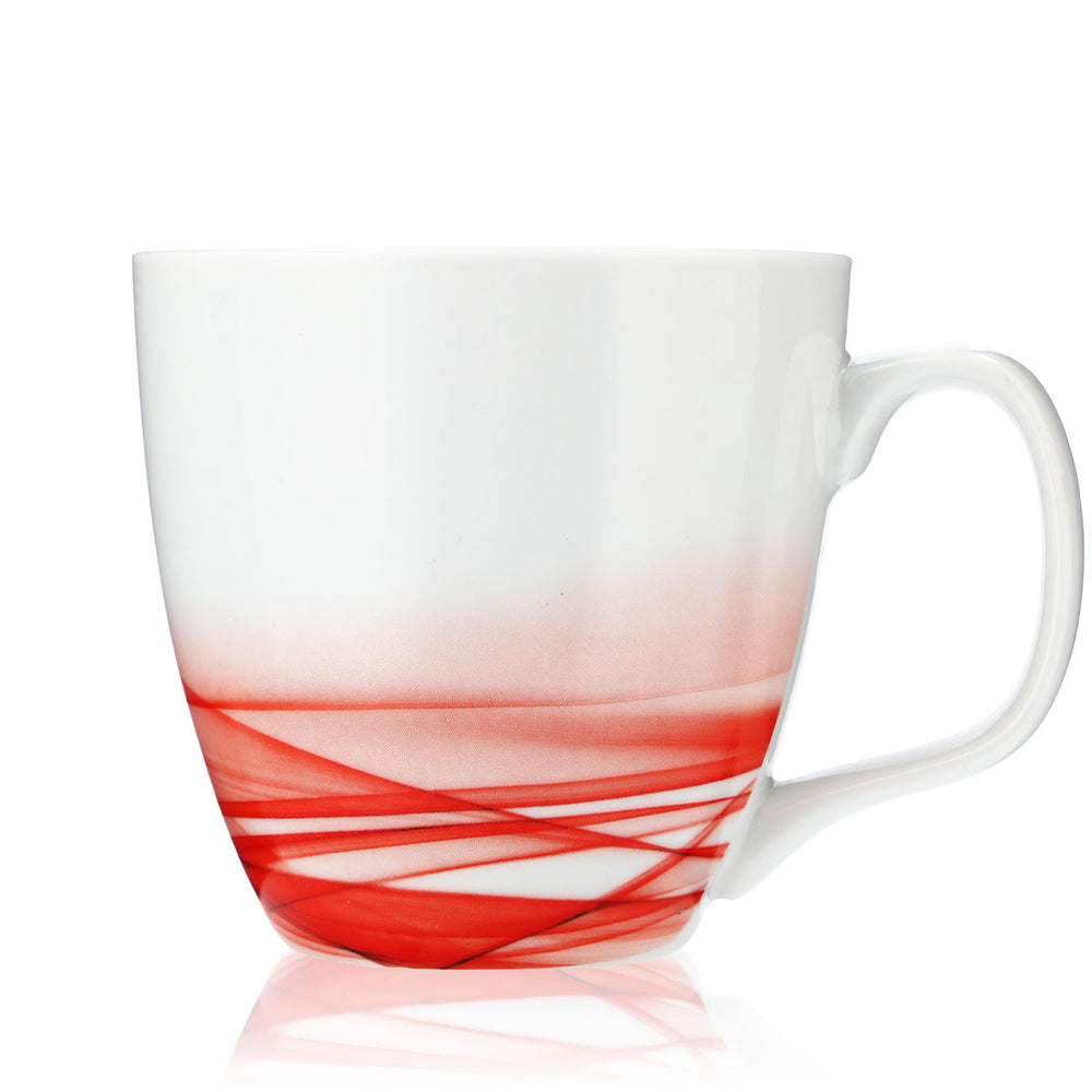 Unilever Kubek do kawy Porcelana Szkło 0,4 l Kubek Biały/Czerwony