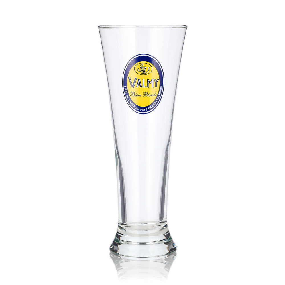 Szklanka do piwa Valmy 0,25 l, puchar, żółte logo, do drinków typu long drink, Durabor