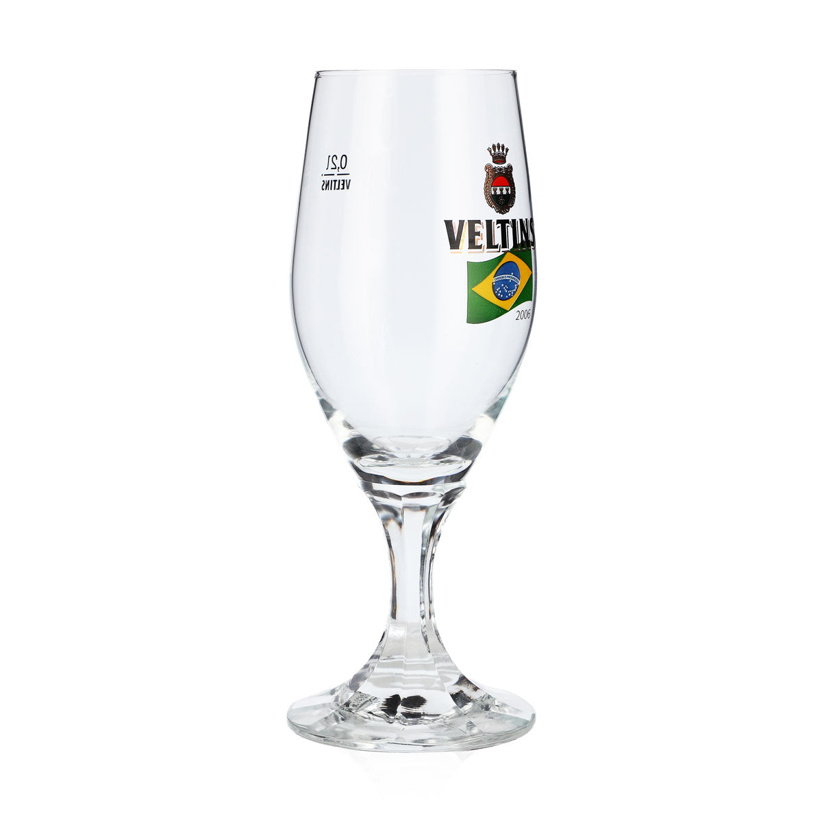 Szklanka do piwa Veltins 0,2 l, szklanka w kształcie pucharu, edycja specjalna z okazji Mistrzostw Świata 2006 w Brazylii, szklanka do piwa typu pint – Widok 2