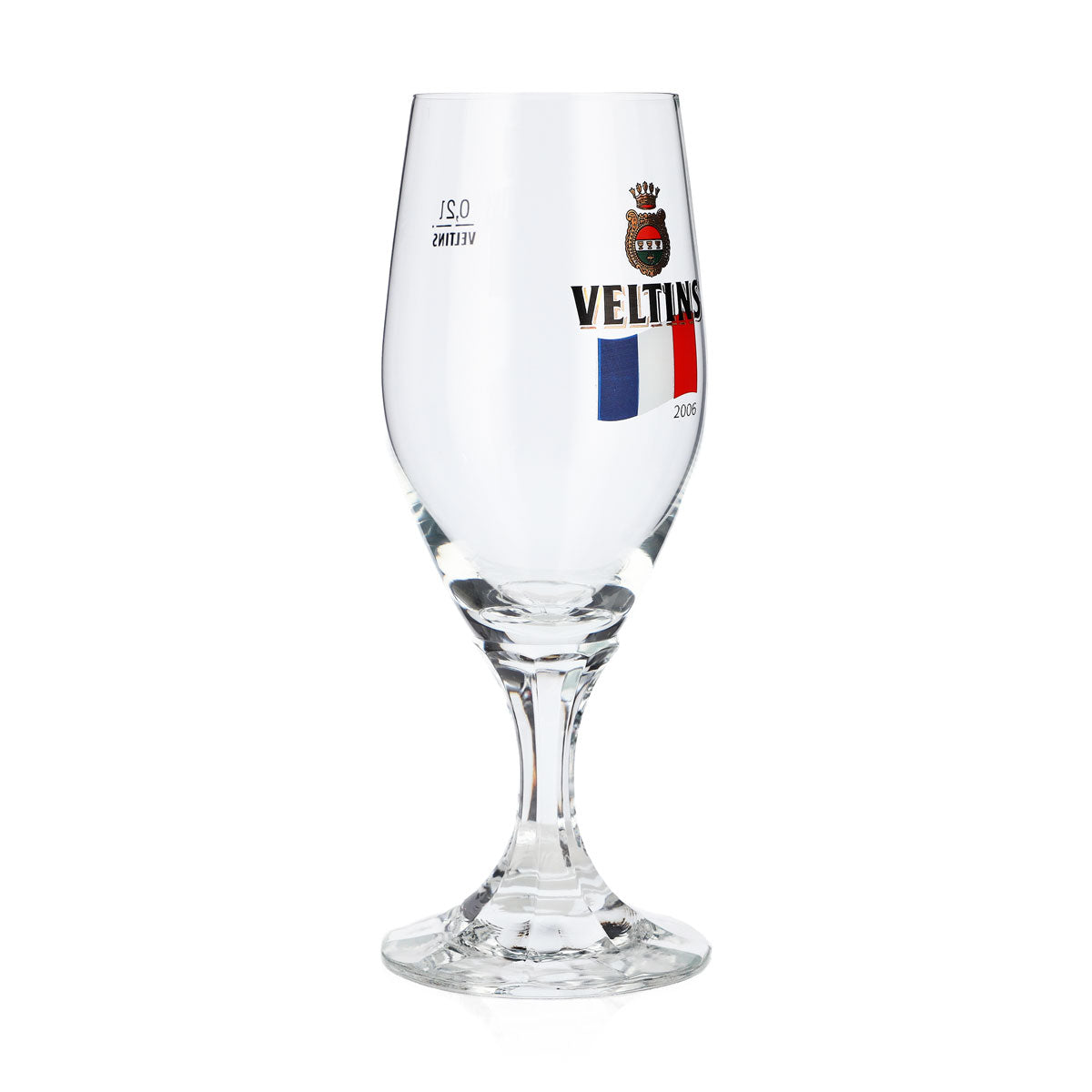 Szklanka do piwa Veltins 0,2 l, szklanka w kształcie pucharu, edycja specjalna z okazji Mistrzostw Świata 2006 we Francji, szklanka do piwa typu pint – Widok 2