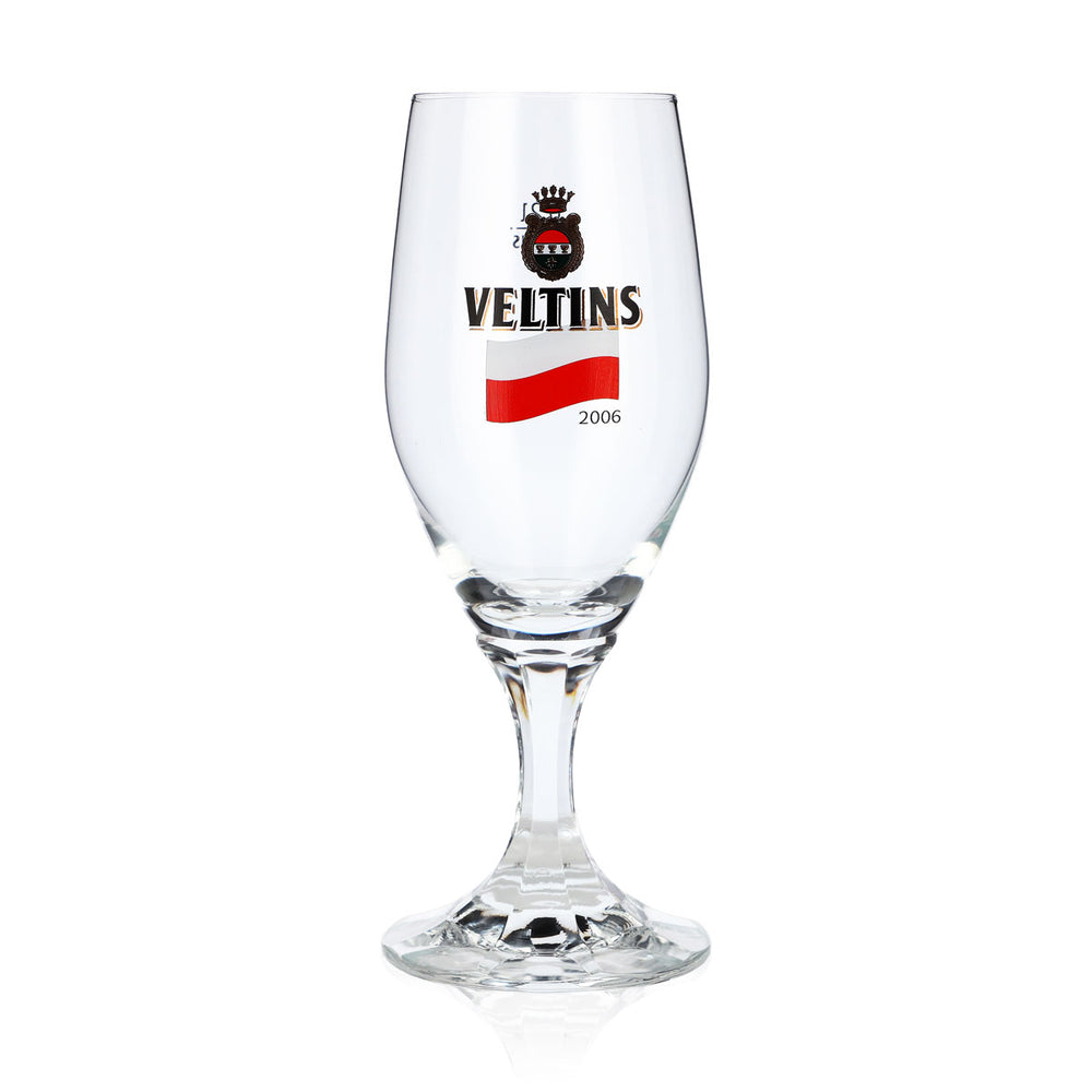 Szklanka do piwa Veltins 0,2 l, szklanka w kształcie pucharu, edycja specjalna z okazji Mistrzostw Świata 2006 w Polsce, szklanka do piwa typu pils