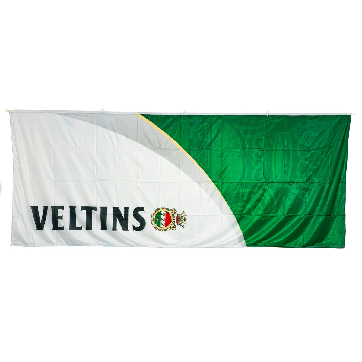 Sztandar z motywem szklanki piwa Veltins, 150 x 350 cm, flaga z poliestru