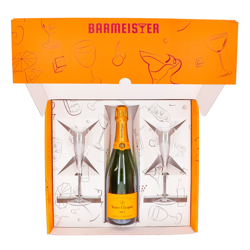 Zestaw upominkowy szampana Veuve Clicquot 0,75 l 12,5% + kieliszek 0,1 l przezroczysty I pomarańczowy – Widok 3