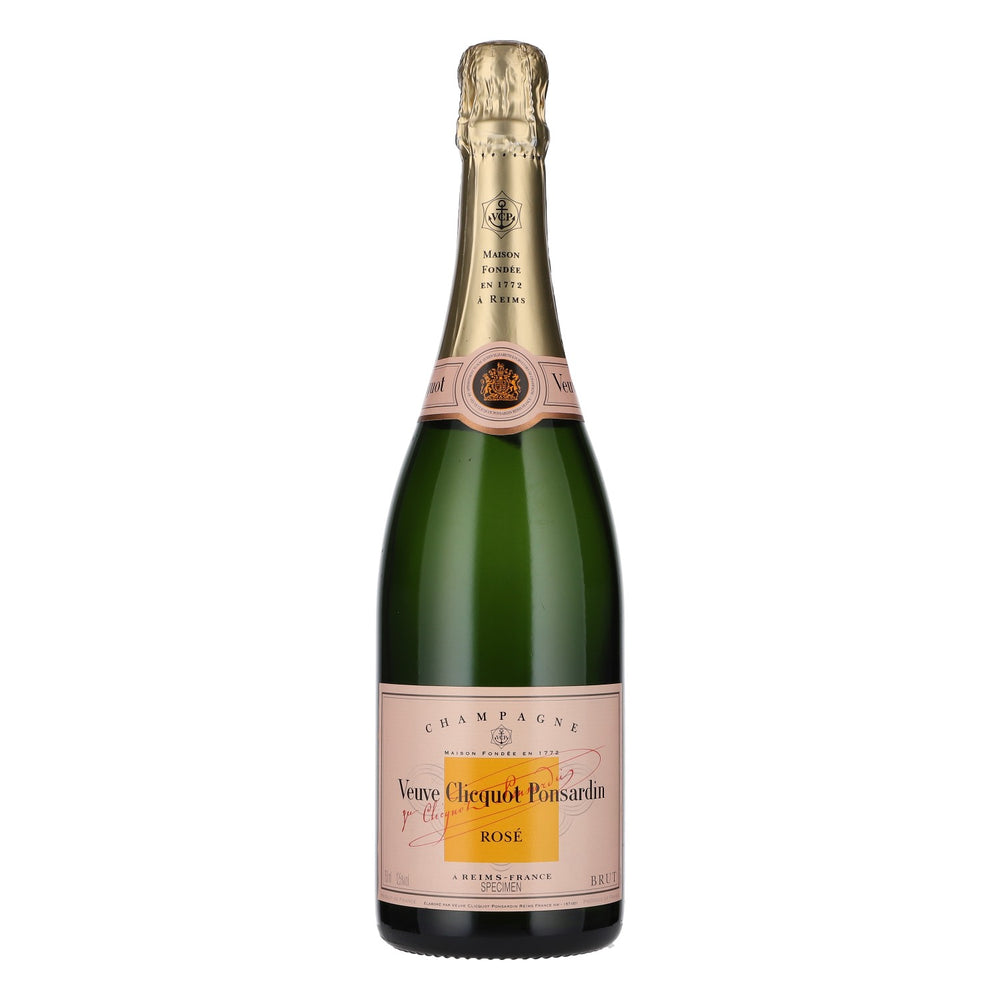 Veuve Clicquot – butelka pokazowa szampana 0,75 l, pusta, różowa, nowa, szklana, pomarańczowa