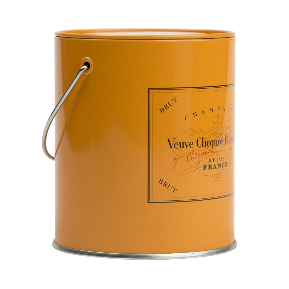 Veuve Cliquot Champagne Mini Paint Box Ozdoba Okrągłe Pomarańczowe Logo Francja Kolor wiadra – Widok 2