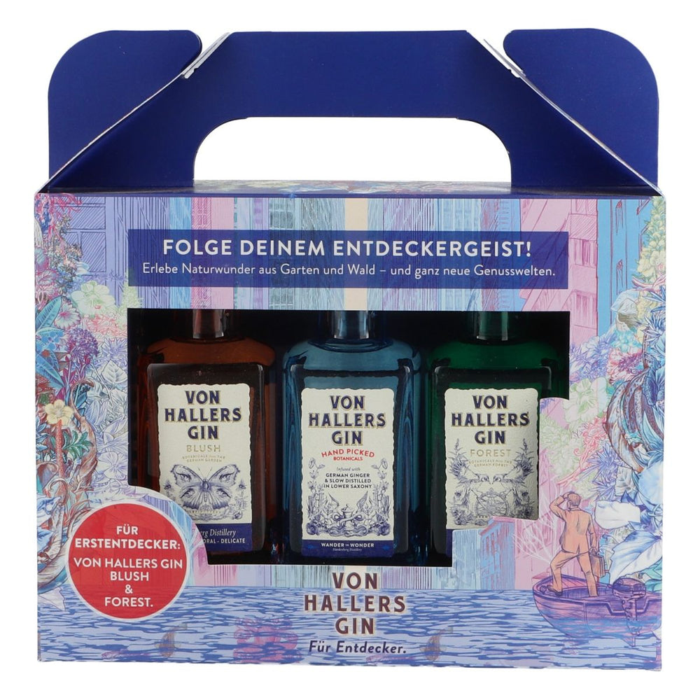 Zestaw upominkowy Von Hallers Gin 3x 0,05 l zestaw degustacyjny zestaw odkrywczy 44% obj. Forest
