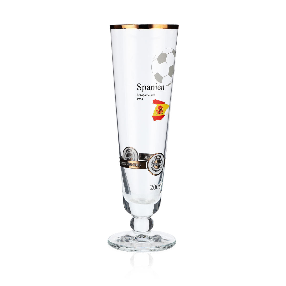 Kieliszki do piwa Warsteiner, edycja roczna EM 2008, kieliszek Nation „Hiszpania” – Widok 2