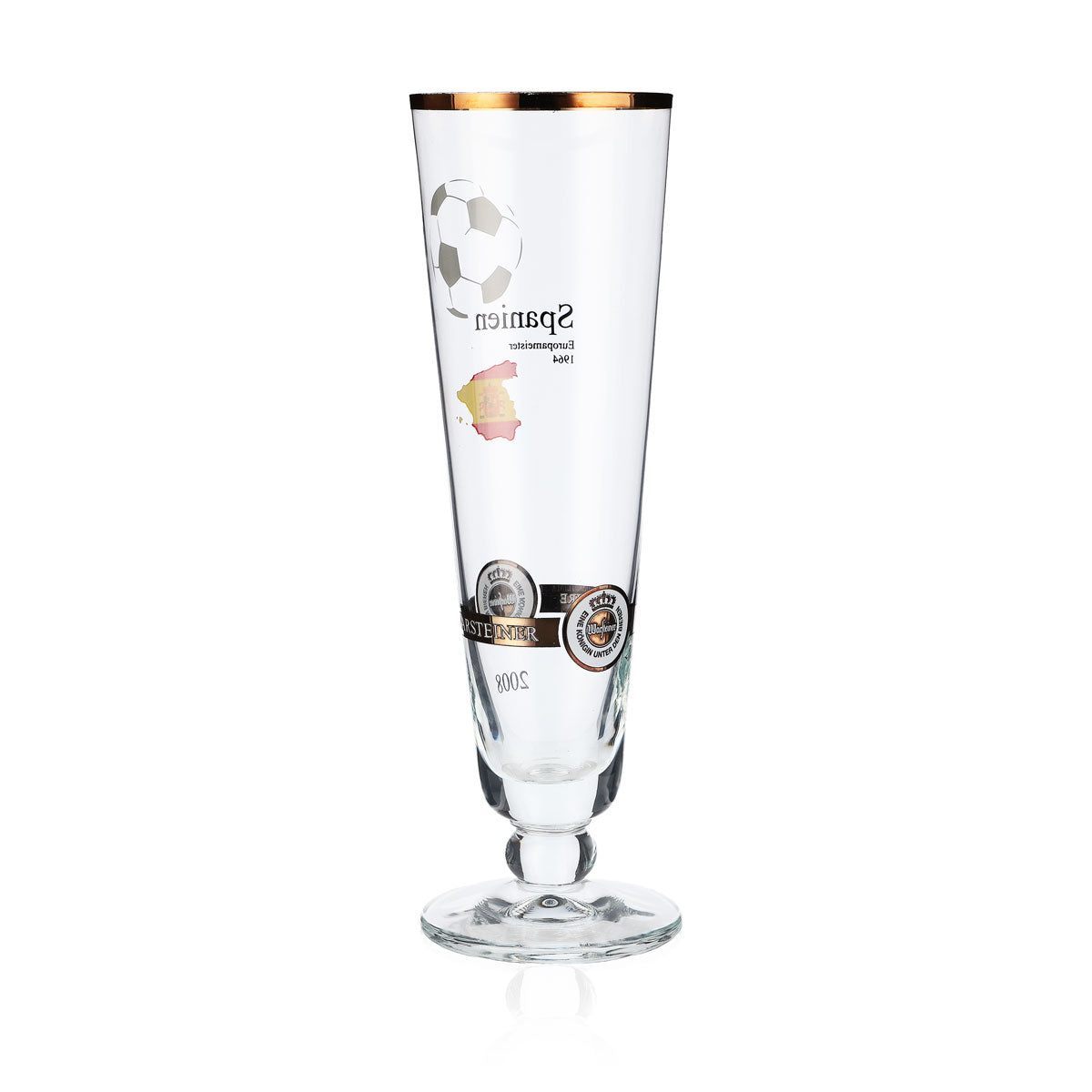 Kieliszki do piwa Warsteiner, edycja roczna EM 2008, kieliszek Nation „Hiszpania” – Widok 3