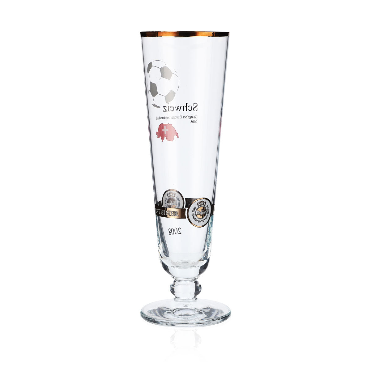 Kieliszki do piwa Warsteiner, edycja roczna EM 2008, kieliszek Nation „Szwajcaria” – Widok 3