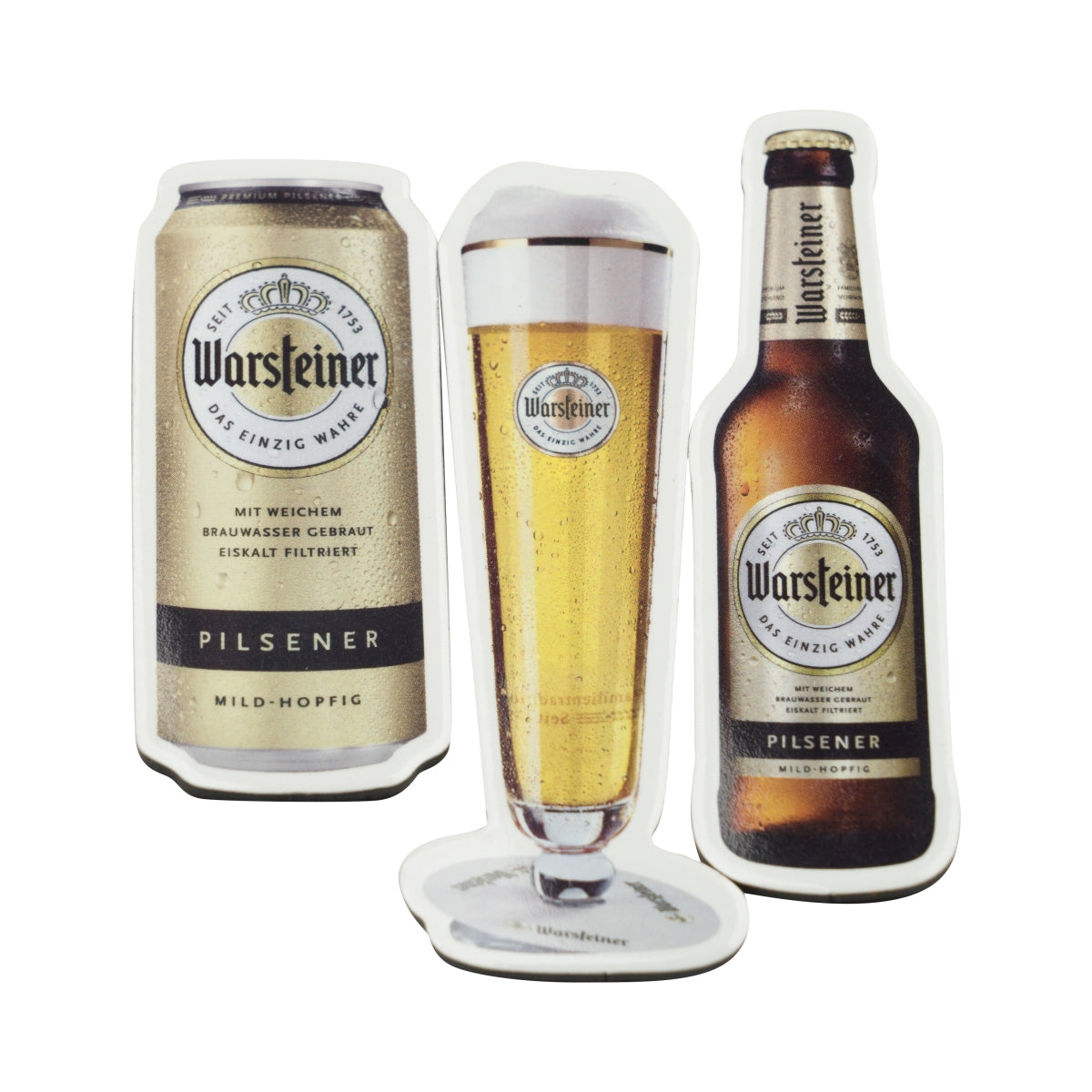 Zestaw magnesów na lodówkę z piwem Warsteiner 4 sztuki pamiątkowa tablica ścienna bar – Widok 2