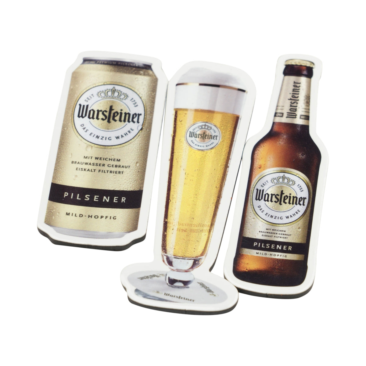 Zestaw magnesów na lodówkę z piwem Warsteiner 4 sztuki pamiątkowa tablica ścienna bar – Widok 4