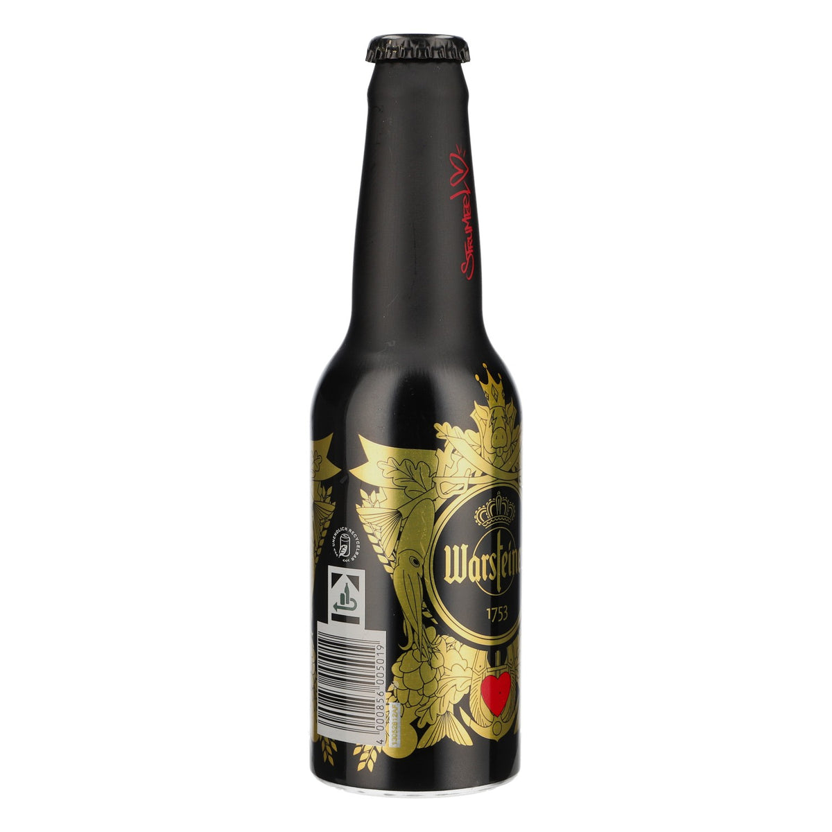 Butelka piwa Warsteiner 0,33 l, edycja kolekcjonerska, czarna/złota – Widok 2