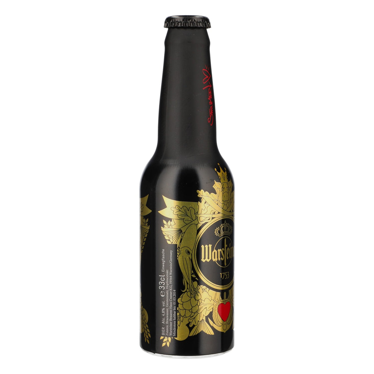 Butelka piwa Warsteiner 0,33 l, edycja kolekcjonerska, czarna/złota – Widok 4