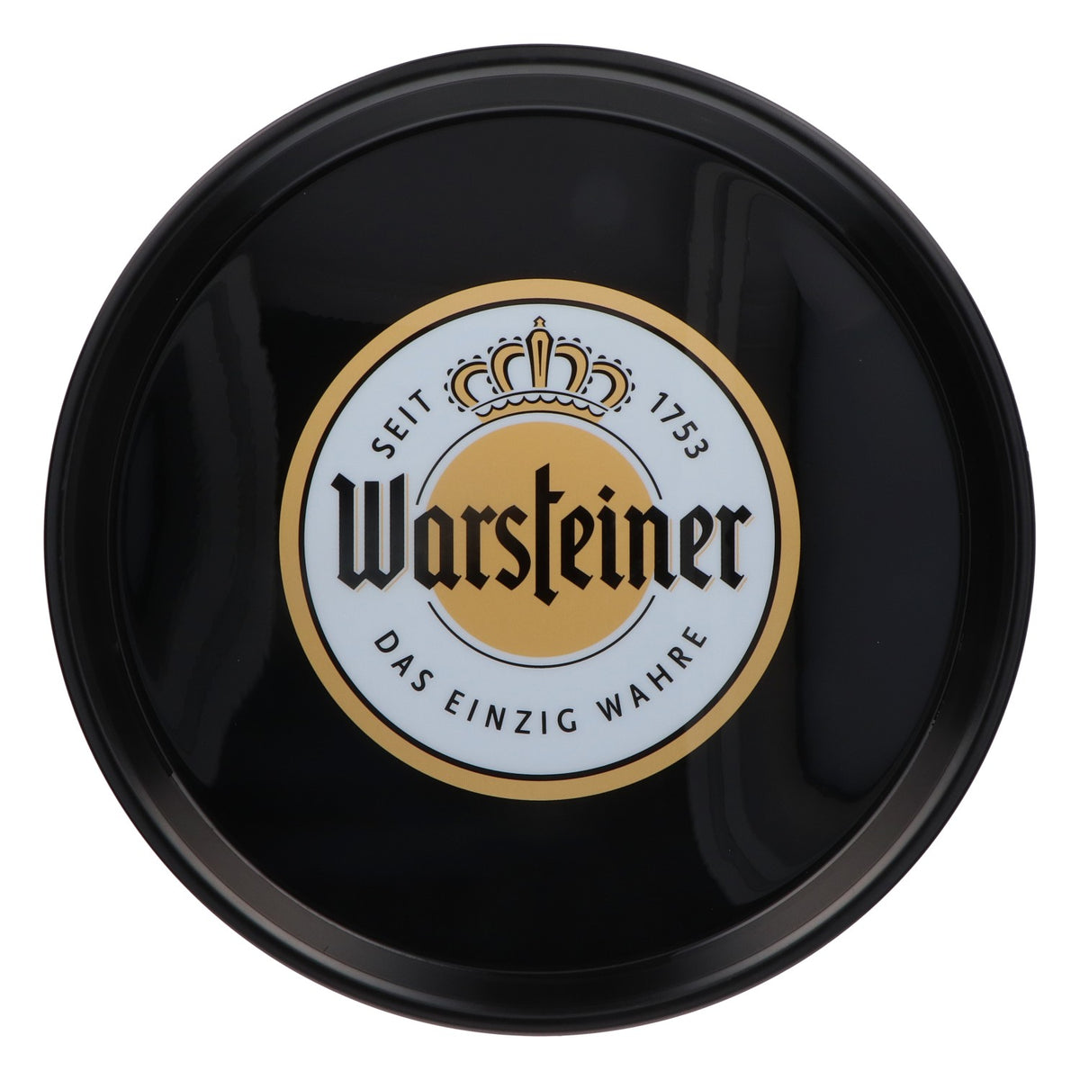 Taca do piwa Warsteiner Taca kelnerka Czarna „Das einzig Wahre” Średnica 37 cm Płaska