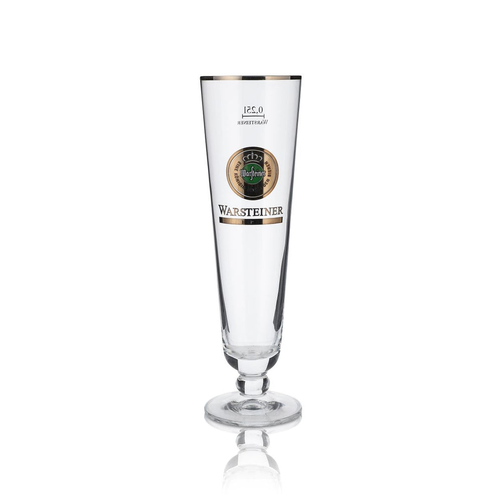 Kieliszek do piwa Warsteiner Glas Exclusiv-Tulpe Bierglas BierGoldrand – 0,25 l „HERB”