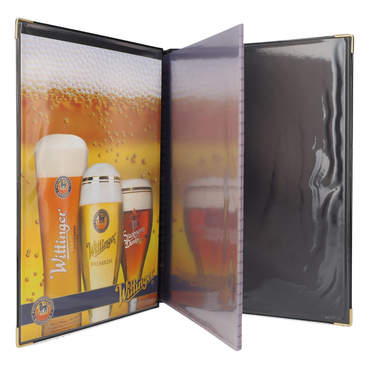 Wittinger Bier Menu laminowane Menu Restauracja Teczka Czarna Din A4