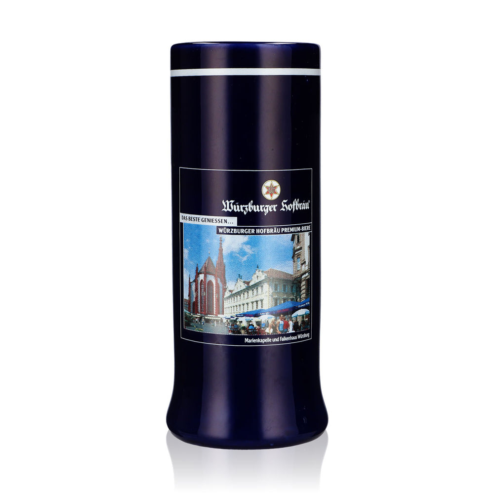 Szklanka do piwa Würzburger Hofbräu, ceramika, kufel 0,55 l, niebieska, Sahm