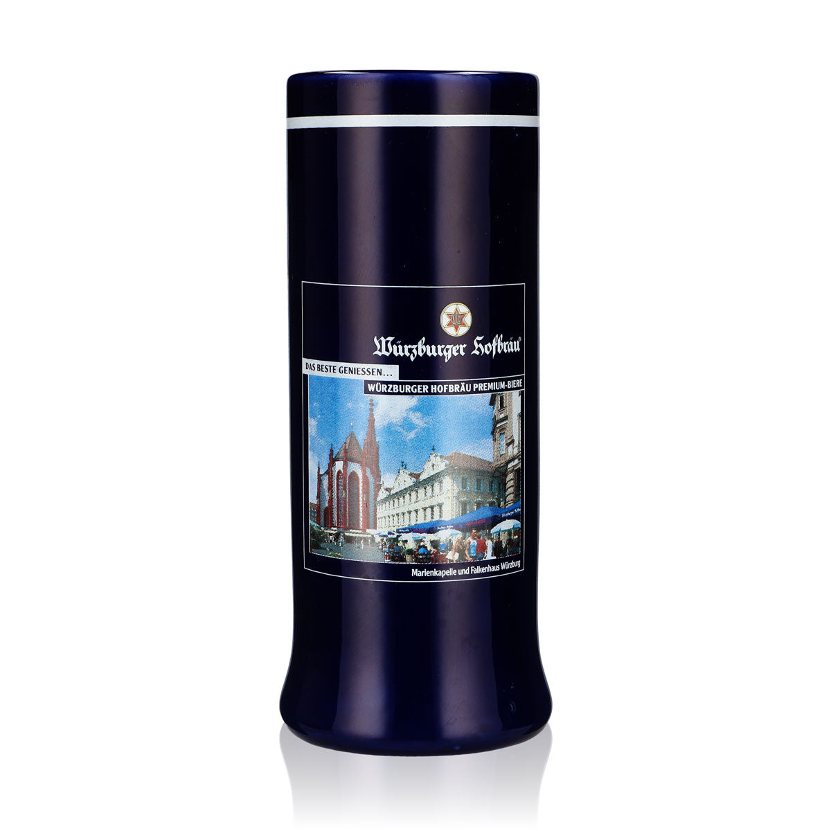 Szklanka do piwa Würzburger Hofbräu, ceramika, kufel 0,55 l, niebieska, Sahm